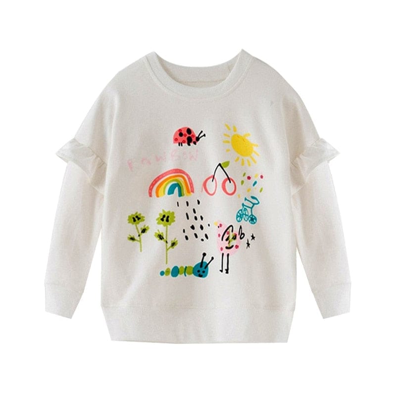 Sweatshirts For Girls Animals Embroidered Fashion Cotton Hoodies BENNYS 