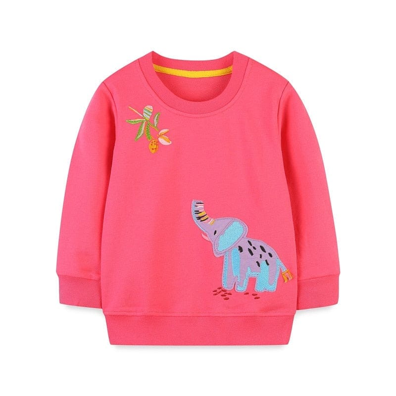 Sweatshirts For Girls Animals Embroidered Fashion Cotton Hoodies BENNYS 