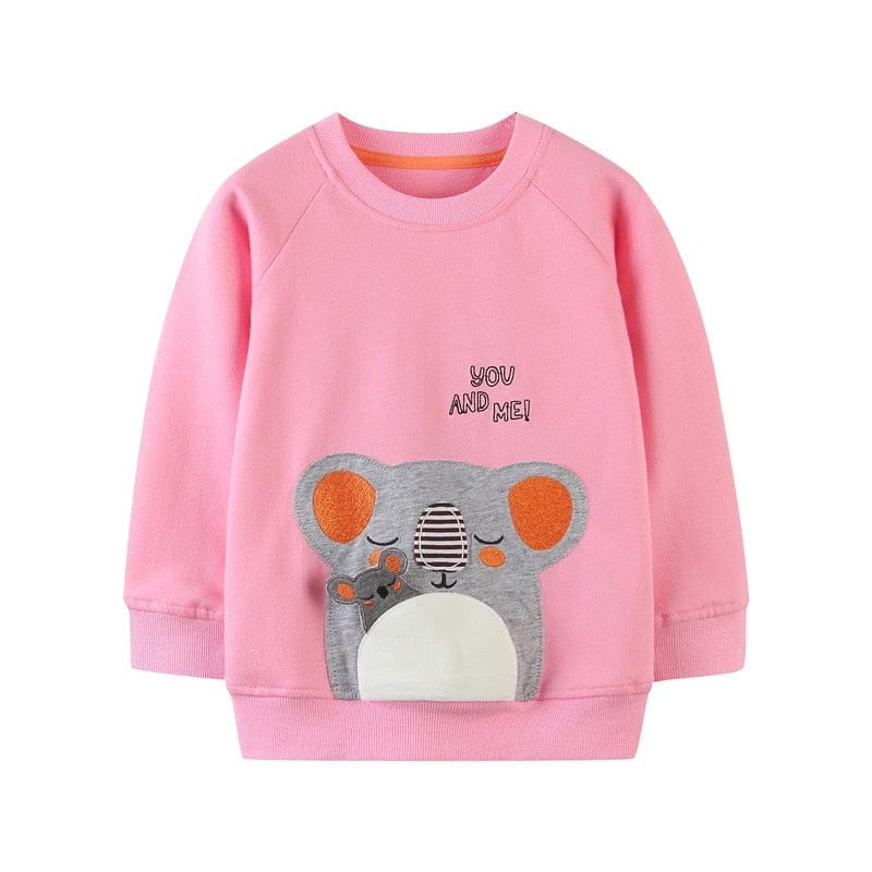 Sweatshirts For Girls Animals Embroidered Fashion Cotton Hoodies BENNYS 