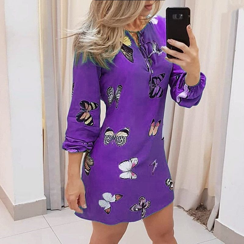 Butterfly print dress outlet womens