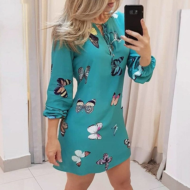 Sweet Butterfly Print Dress For Women BENNYS 