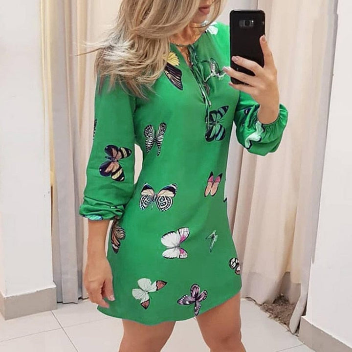 Sweet Butterfly Print Dress For Women BENNYS 