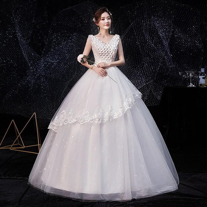 Sweet Wedding Dresses Classic V-neck Wedding Ball Gown BENNYS 