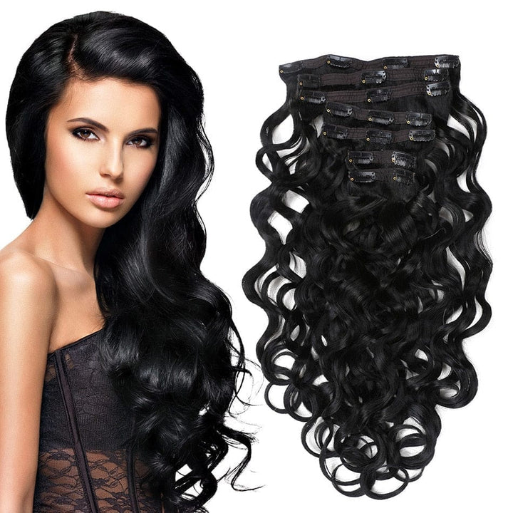 Synthetic 7 Pcs Full Head Afro Hair Extension Curls 26”/65cm BENNYS 