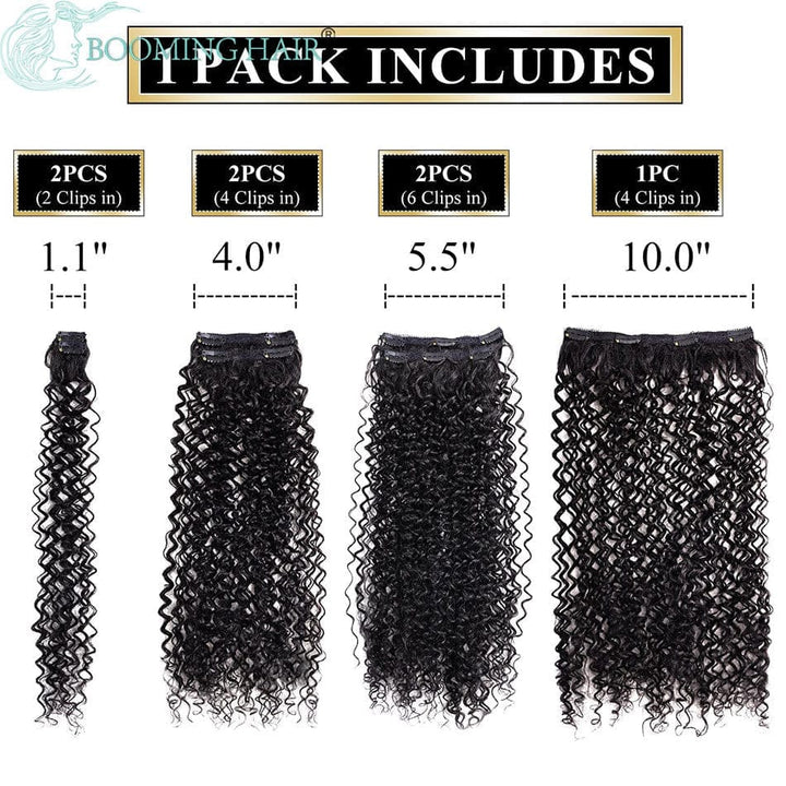 Synthetic 7 Pcs Full Head Afro Hair Extension Curls 26”/65cm BENNYS 