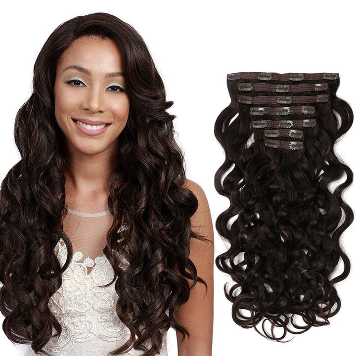 Synthetic 7 Pcs Full Head Afro Hair Extension Curls 26”/65cm BENNYS 