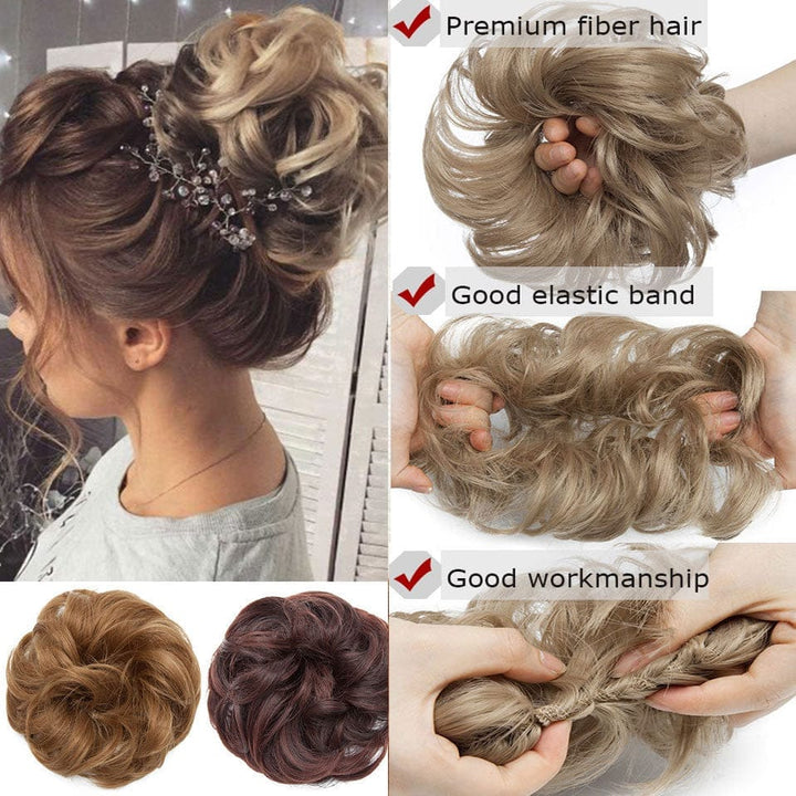 Synthetic Women Scrunchies Hair Elastic Hair Bun  Ponytail Extensions For Women BENNYS 