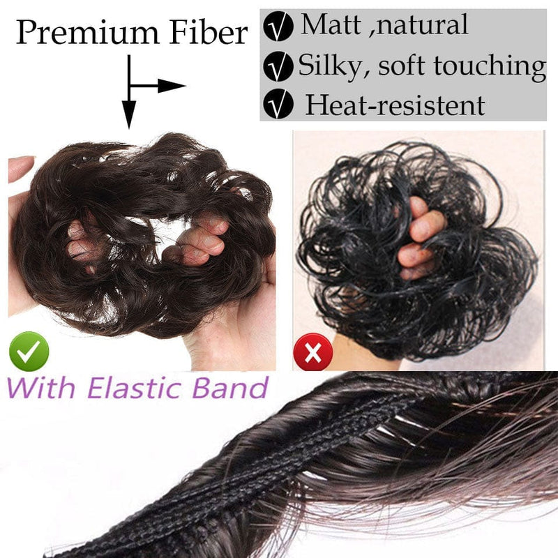 Synthetic Women Scrunchies Hair Elastic Hair Bun  Ponytail Extensions For Women BENNYS 