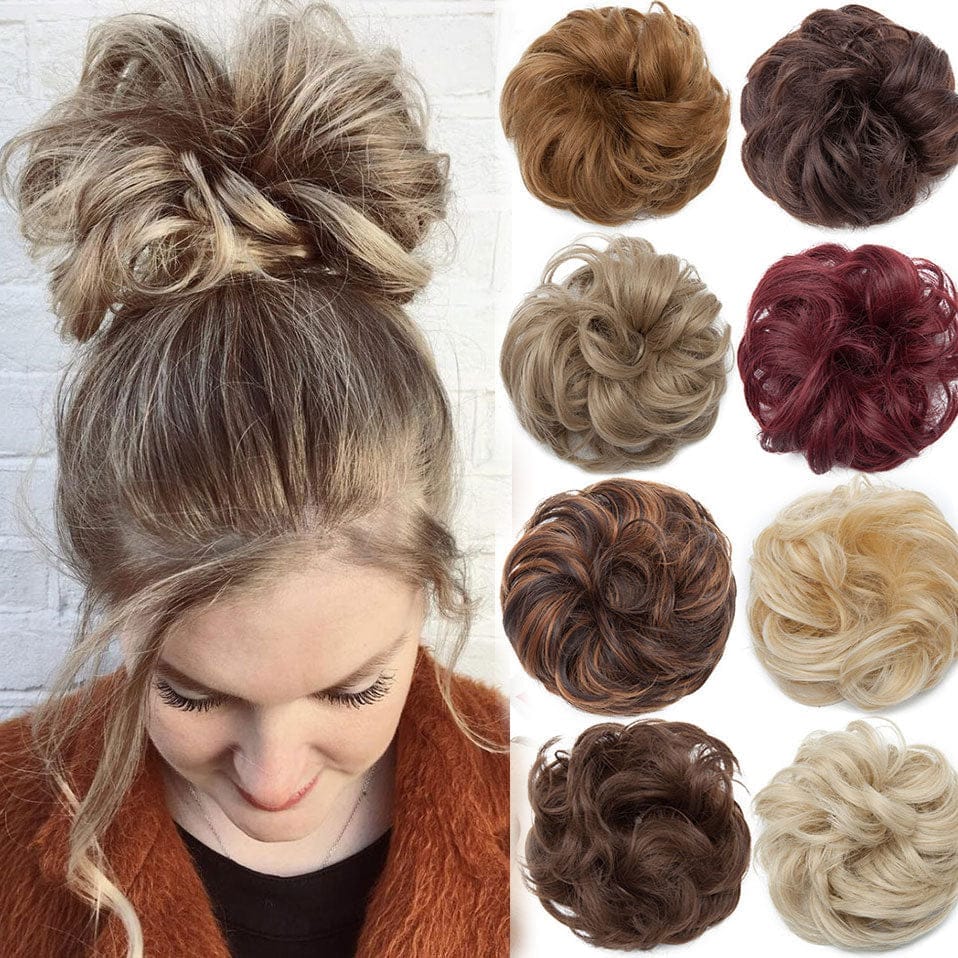 Synthetic Women Scrunchies Hair Elastic Hair Bun  Ponytail Extensions For Women BENNYS 