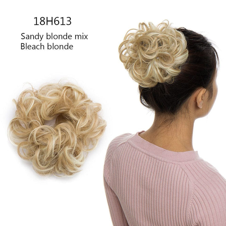 Synthetic Women Scrunchies Hair Elastic Hair Bun  Ponytail Extensions For Women BENNYS 