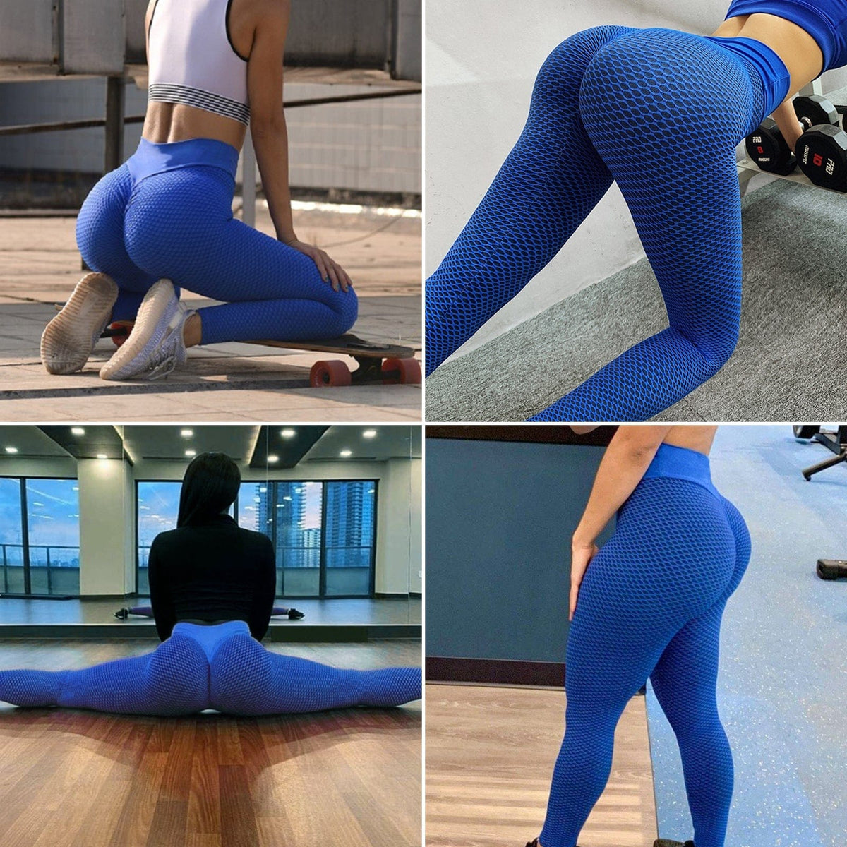 Blue Geometry Yoga Pants – bootysculpted
