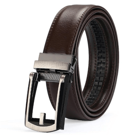 TV Belt Men's Comfort Click Fake Pin Buckle Men's Leather Belt BENNYS 