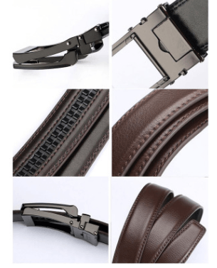 TV Belt Men's Comfort Click Fake Pin Buckle Men's Leather Belt BENNYS 