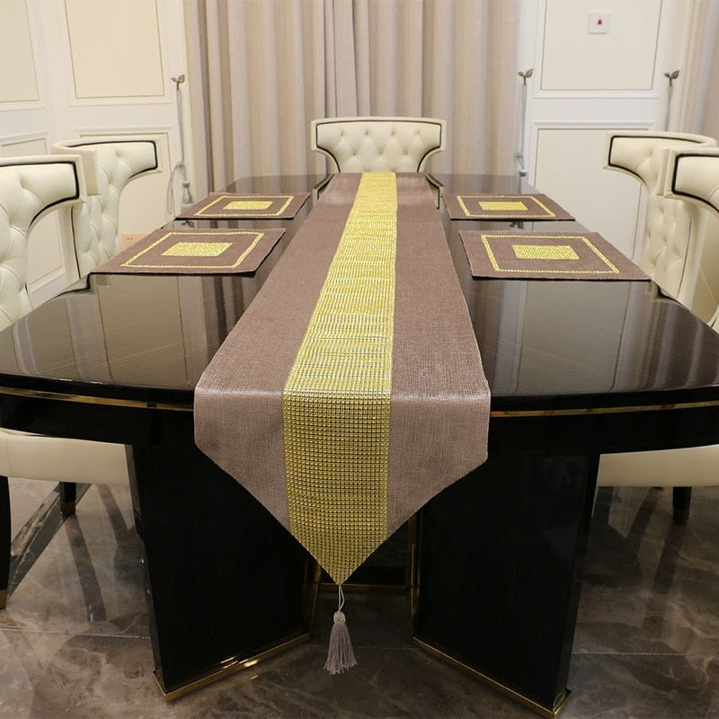 Table Runner Luxury Handmade Rhinestones European Table Mat BENNYS 