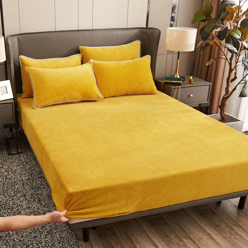 Thick Coral Velvet Bed Sheet One-piece Crystal Velvet Bedspread BENNYS 