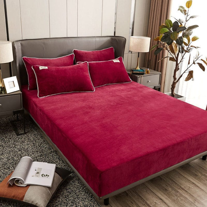 Thick Coral Velvet Bed Sheet One-piece Crystal Velvet Bedspread BENNYS 