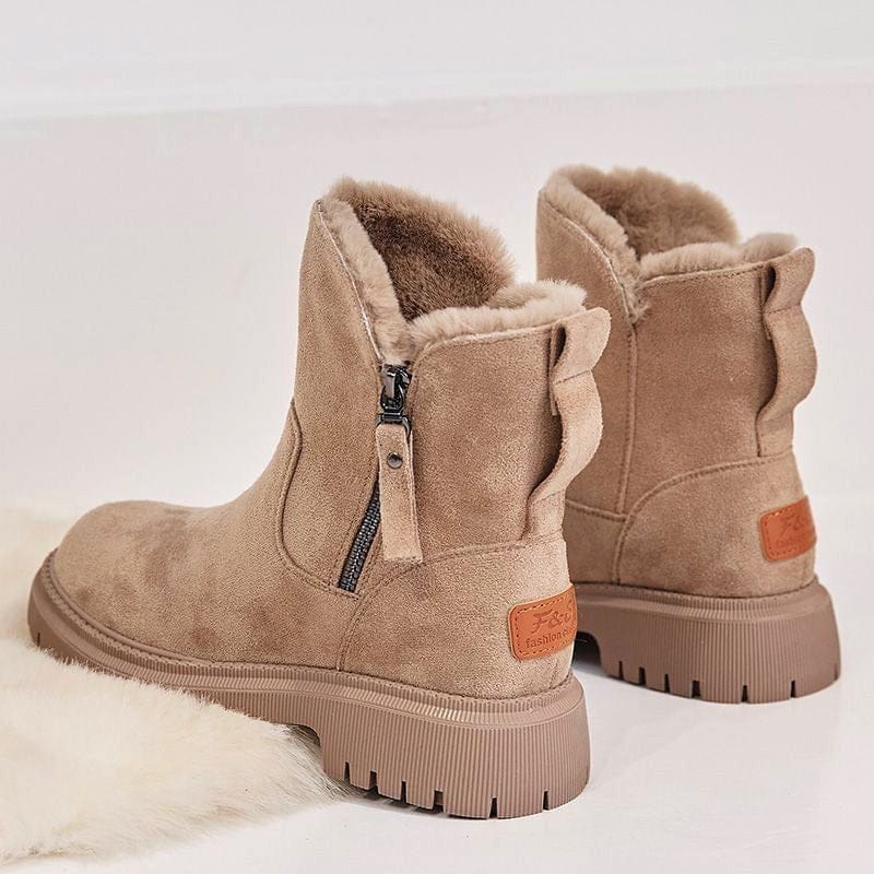 Thick Plush Snow Boots Women Faux Suede Non-slip Winter Shoes BENNYS 