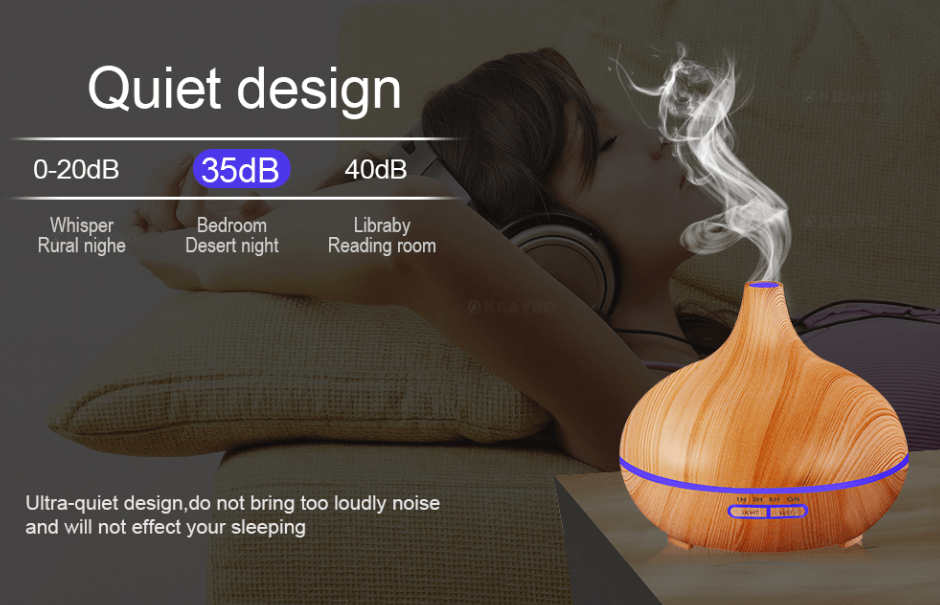 Ultrasonic Aroma Diffuser Humidifier Wood Grain BENNYS 