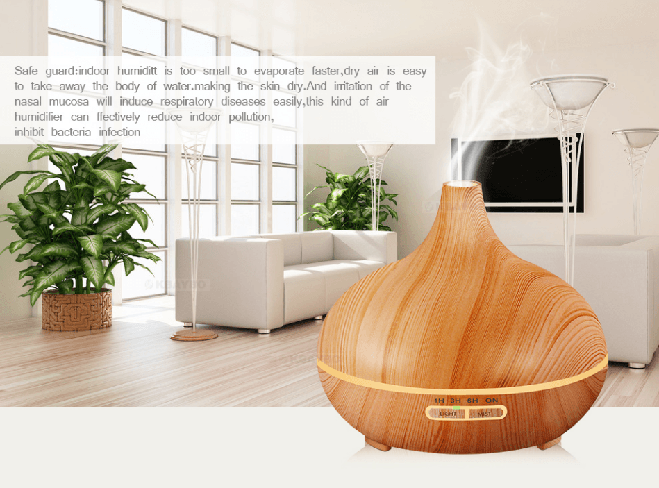 Ultrasonic Aroma Diffuser Humidifier Wood Grain BENNYS 