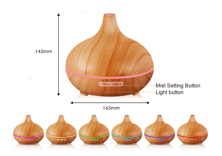 Ultrasonic Aroma Diffuser Humidifier Wood Grain BENNYS 