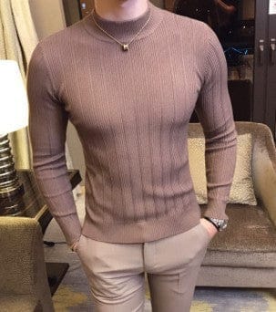 Undercoat Slim Fitting Knitted Sweater, Autumn And Winter Half High Collar Pattern Undercoat BENNYS 