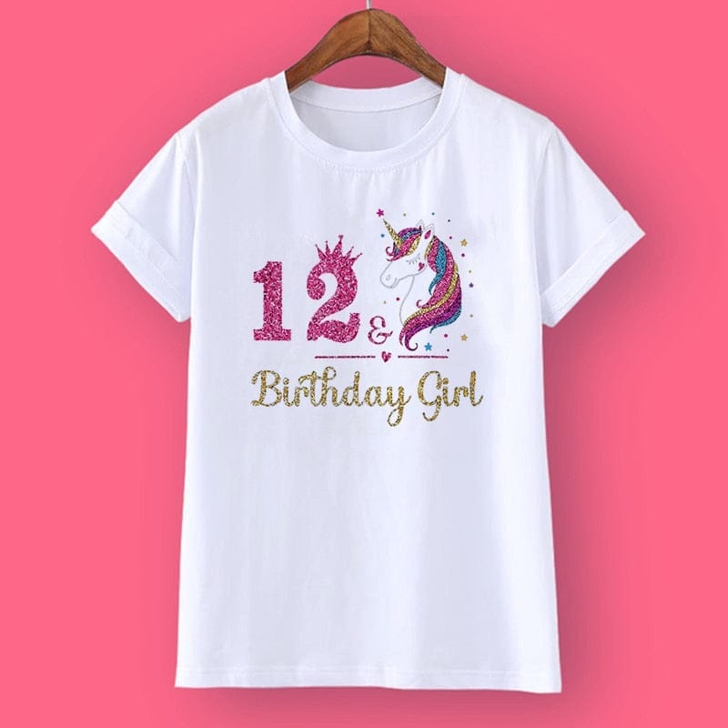 Unicorn Birthday Shirt 1-12 Birthday T-Shirt  Wild Tee Girls Party T Shirt BENNYS 