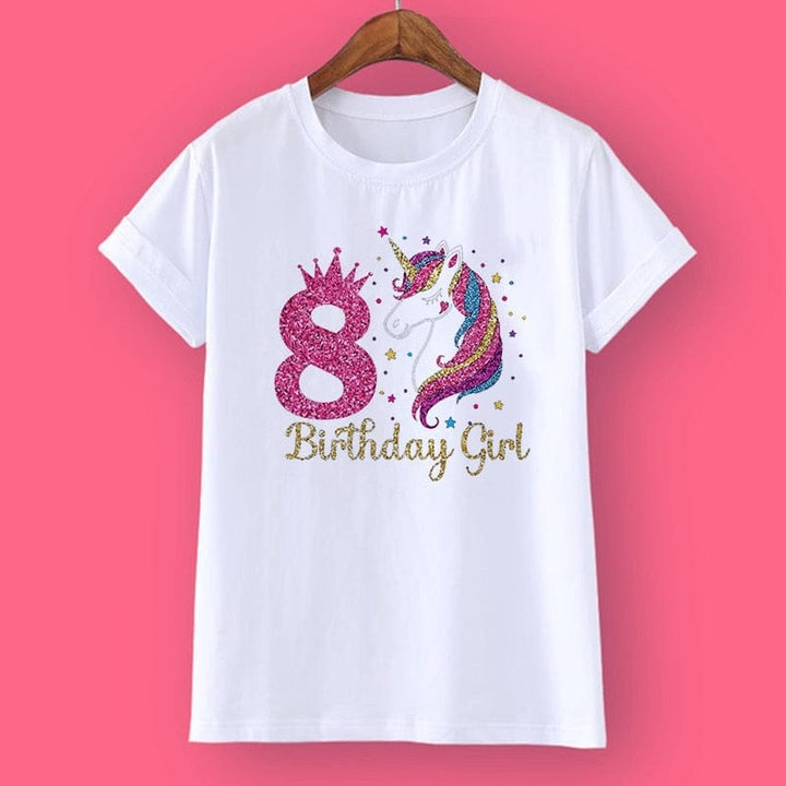 Unicorn Birthday Shirt 1-12 Birthday T-Shirt  Wild Tee Girls Party T Shirt BENNYS 