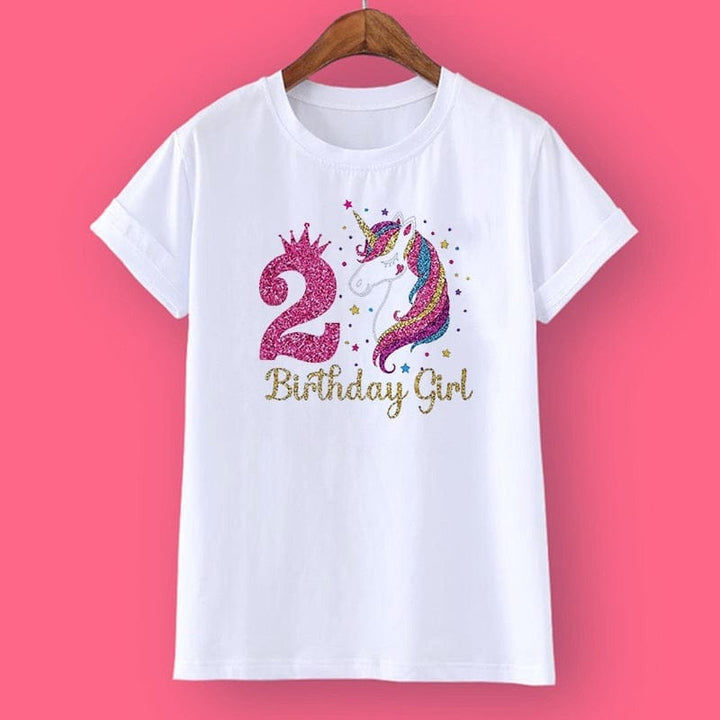 Unicorn Birthday Shirt 1-12 Birthday T-Shirt  Wild Tee Girls Party T Shirt BENNYS 