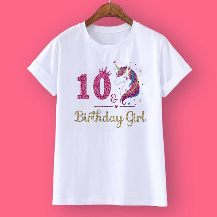 Unicorn Birthday Shirt 1-12 Birthday T-Shirt  Wild Tee Girls Party T Shirt BENNYS 