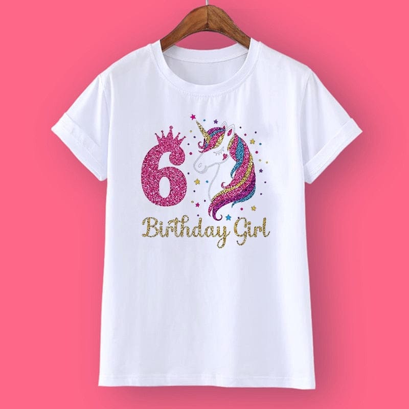 Unicorn Birthday Shirt 1-12 Birthday T-Shirt  Wild Tee Girls Party T Shirt BENNYS 