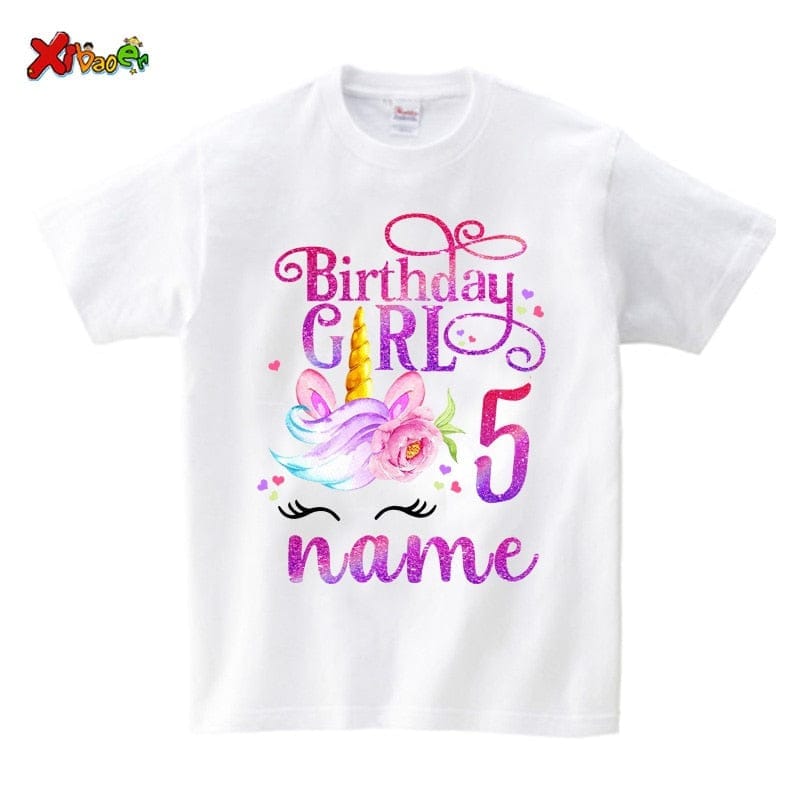 Unicorn Birthday T-Shirt Girl Shirt Family Party Matching Clothes Outfit BENNYS 