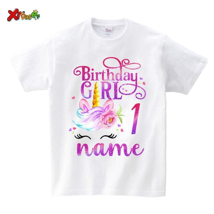 Unicorn Birthday T-Shirt Girl Shirt Family Party Matching Clothes Outfit BENNYS 