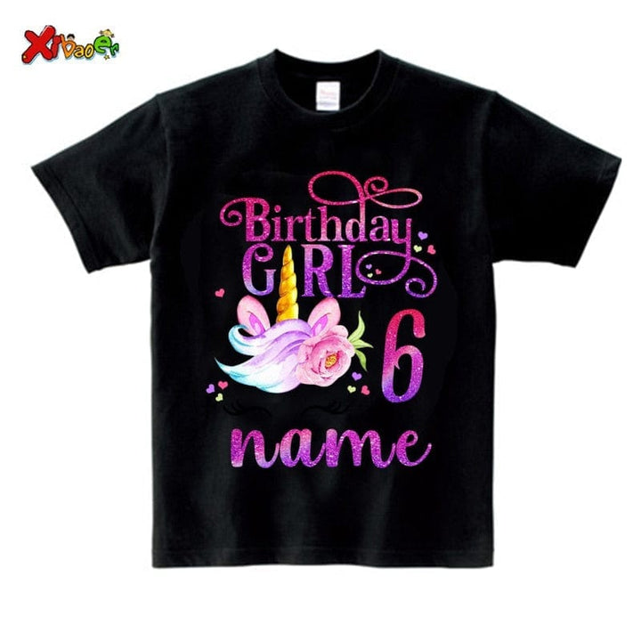 Unicorn Birthday T-Shirt Girl Shirt Family Party Matching Clothes Outfit BENNYS 