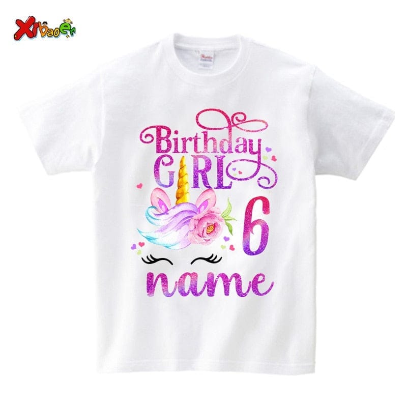 Unicorn Birthday T-Shirt Girl Shirt Family Party Matching Clothes Outfit BENNYS 