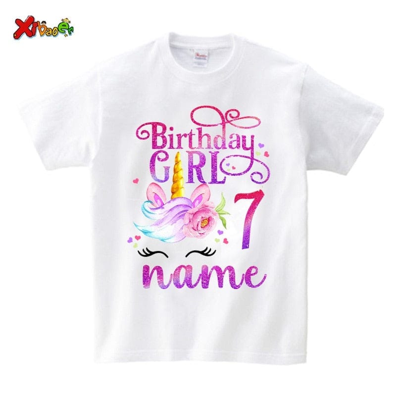 Unicorn Birthday T-Shirt Girl Shirt Family Party Matching Clothes Outfit BENNYS 