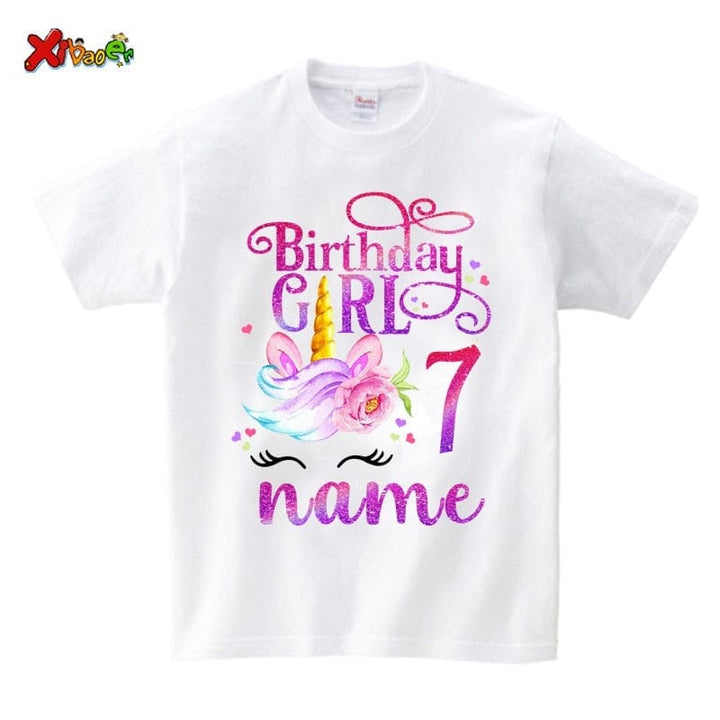 Unicorn Birthday T-Shirt Girl Shirt Family Party Matching Clothes Outfit BENNYS 