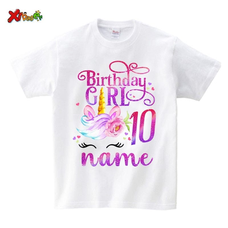 Unicorn Birthday T-Shirt Girl Shirt Family Party Matching Clothes Outfit BENNYS 