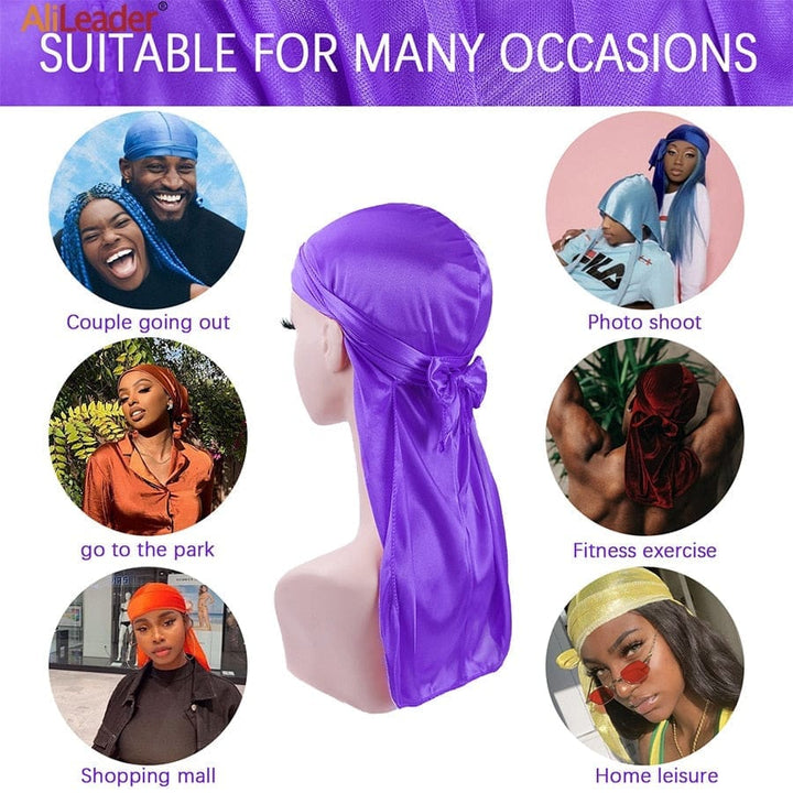 Unisex Silky Durags Bandanas Turban Hat BENNYS 