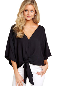 V-Neck Blouse For Women Casual Ladies Cropped Tops BENNYS 