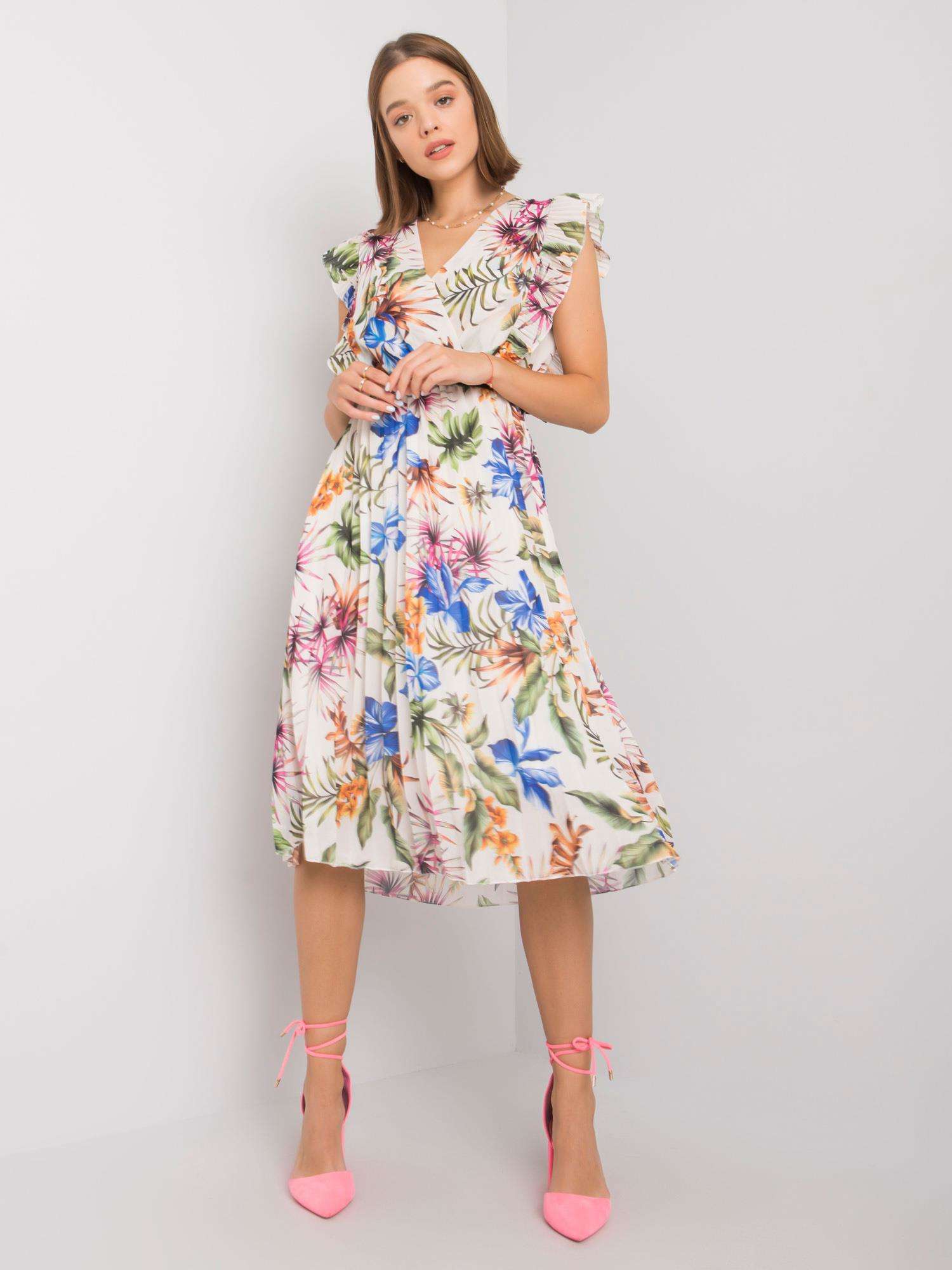 V-Neck Ruffle Sleeveless Flower Dress Women's BENNYS 