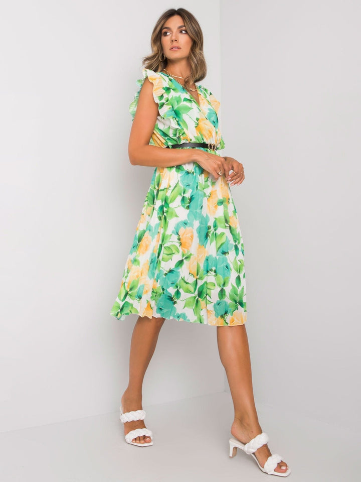 V-Neck Ruffle Sleeveless Flower Dress Women's BENNYS 