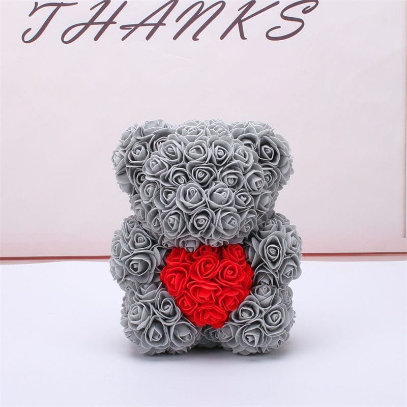 Valentine's Day Gift Rose Bear Eternal Flower Rose Teddy Bear PE Foam Bear 25cm Valentines Day BENNYS 