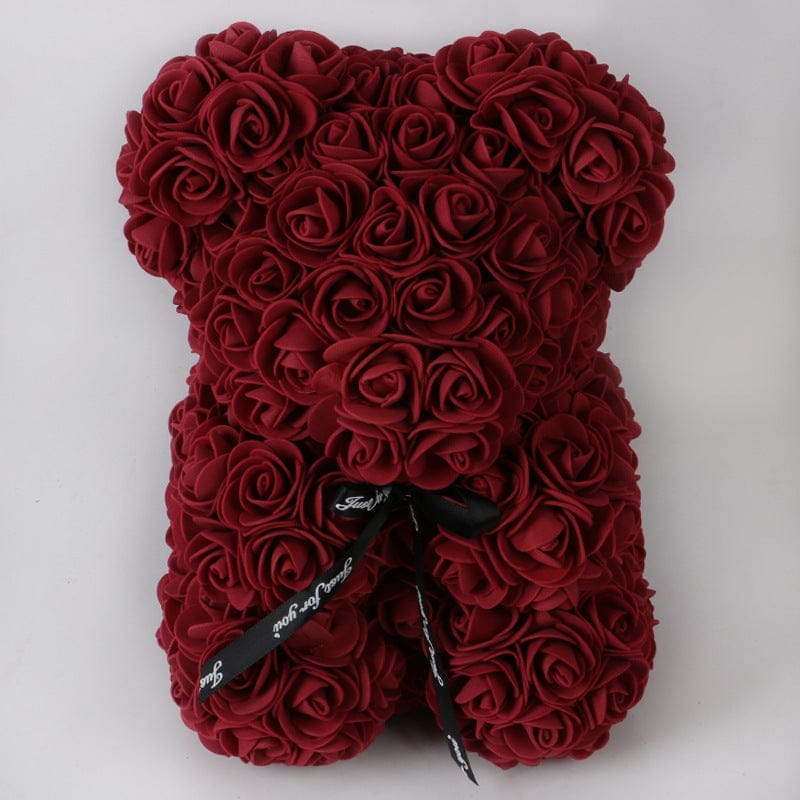 Valentine's Day Gift Rose Bear Eternal Flower Rose Teddy Bear PE Foam Bear 25cm Valentines Day BENNYS 