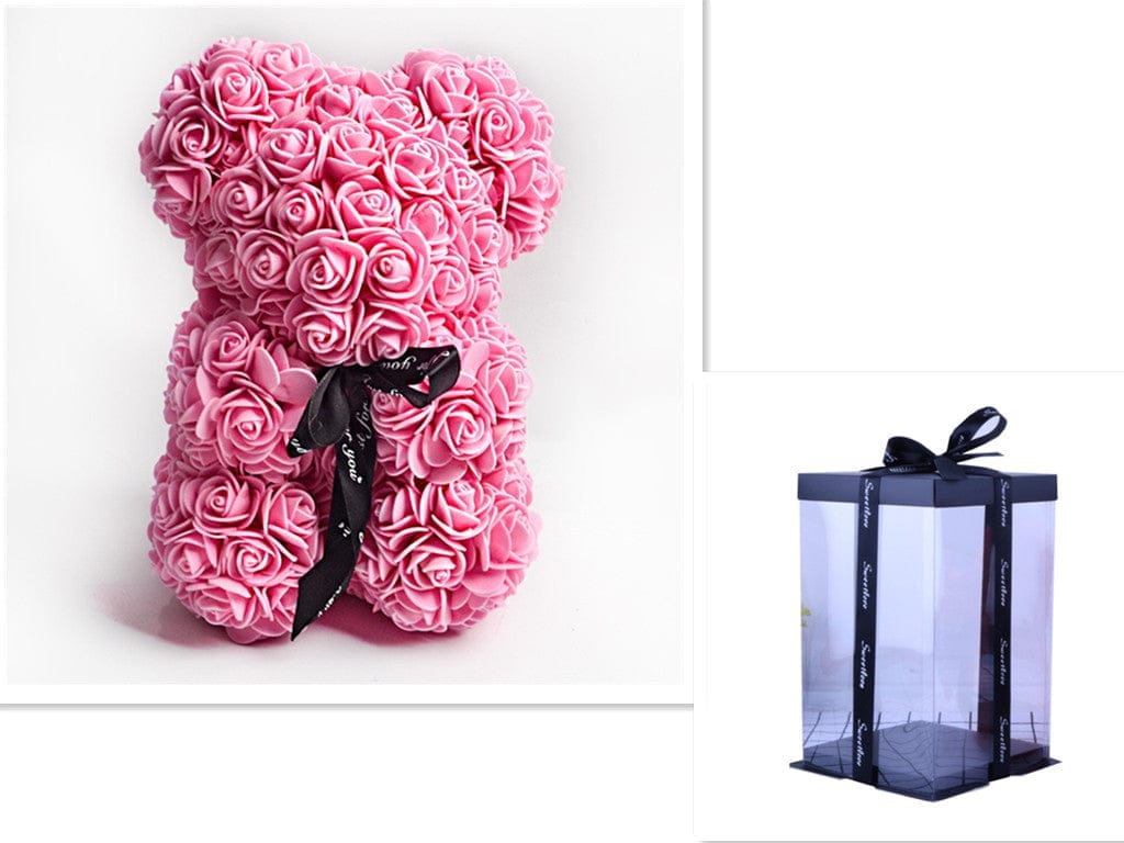 Valentine's Day Gift Rose Bear Eternal Flower Rose Teddy Bear PE Foam Bear 25cm Valentines Day BENNYS 