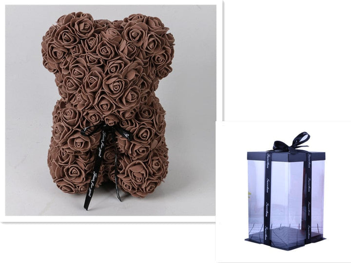 Valentine's Day Gift Rose Bear Eternal Flower Rose Teddy Bear PE Foam Bear 25cm Valentines Day BENNYS 