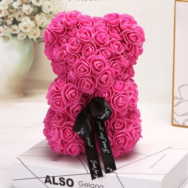 Valentine's Day Gift Rose Bear Eternal Flower Rose Teddy Bear PE Foam Bear 25cm Valentines Day BENNYS 