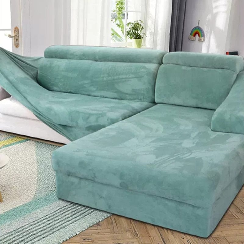 Velvet Plush Thick Sofa Cover All-inclusive Elastic Sectional Couch Cover BENNYS 