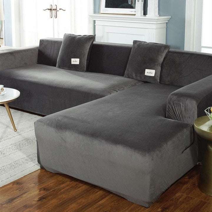 Velvet Plush Thick Sofa Cover All-inclusive Elastic Sectional Couch Cover BENNYS 