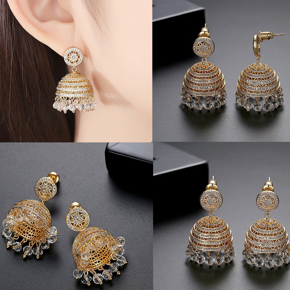 Vintage Ethnic Tassel Crystal Zircon Boho  Earrings For Women BENNYS 