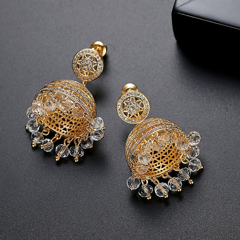 Vintage Ethnic Tassel Crystal Zircon Boho  Earrings For Women BENNYS 
